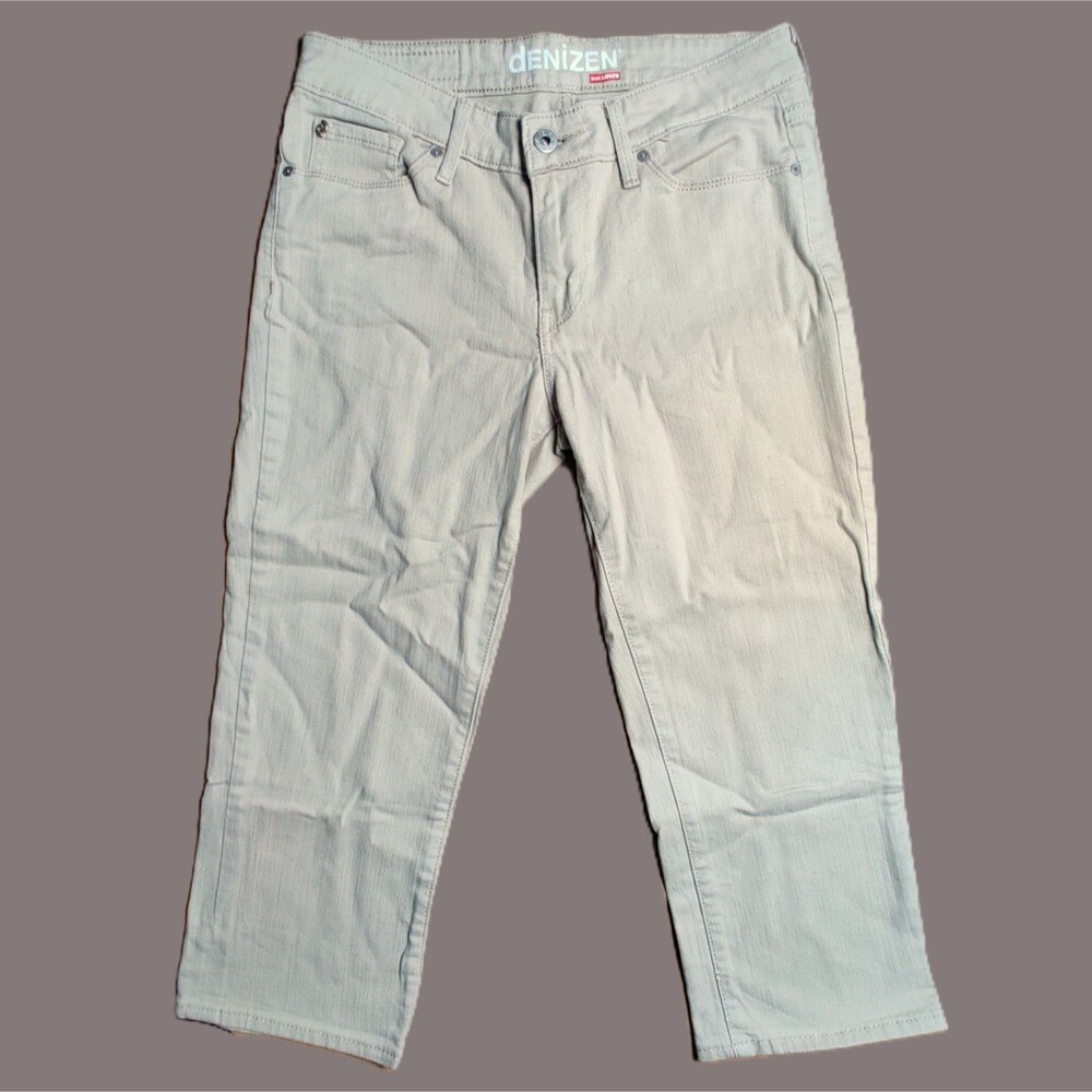 Denizen Levi’s Womens Capri Jeans Size 2 Beige Stretch Mid Rise Cropped
